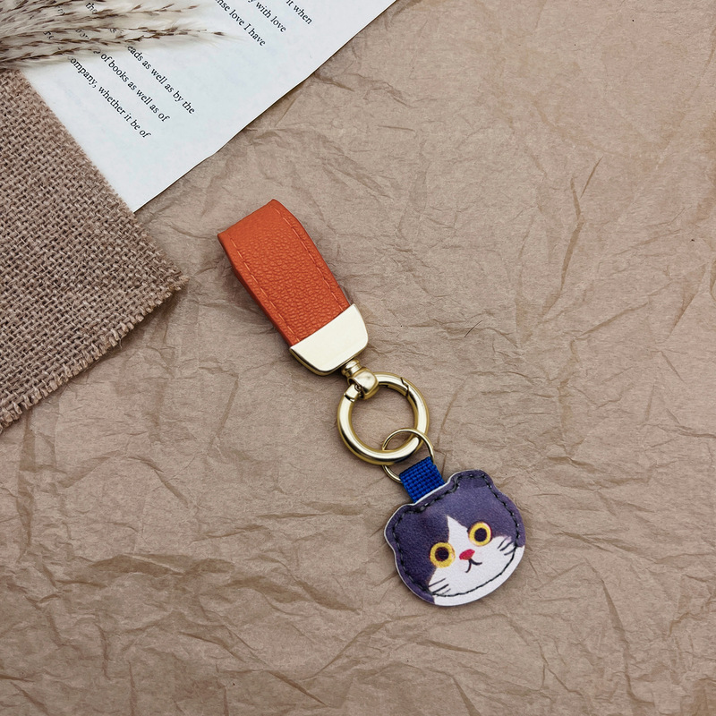 日系eco ute子猫シリーズのキーホルダーeminettかわいい革キーホルダー装飾バッグストラップ|undefined