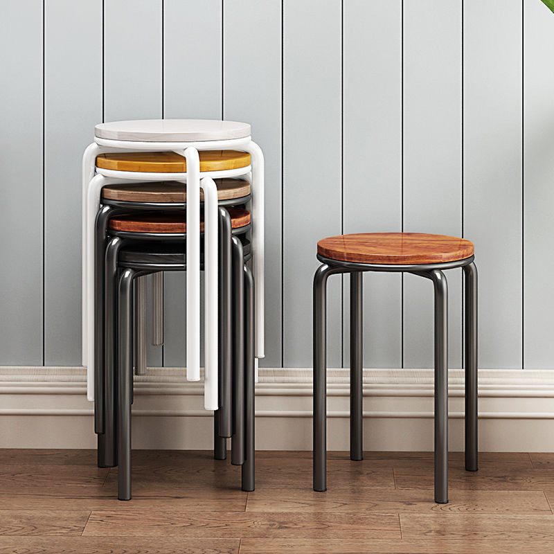 凳子加厚成人家用餐桌凳高板凳现代简约时尚创意可摞叠小圆凳椅子