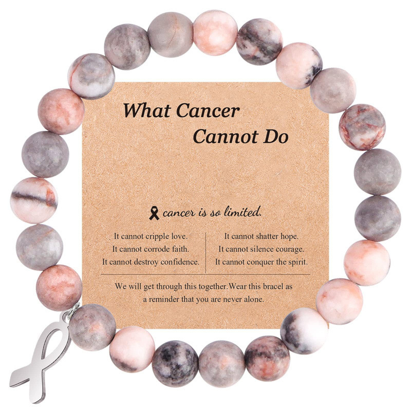 Health Encouragement Bracelet Cancer Inspirational Gift Red Agate Bracelet Stainless Steel Bow Tie Pendant Pink Zebra Bracelet