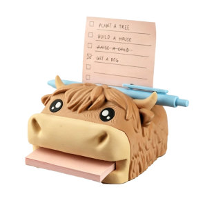 Highland Cow Note Holder �羳���R�����N�㺞�������k�����ռ{