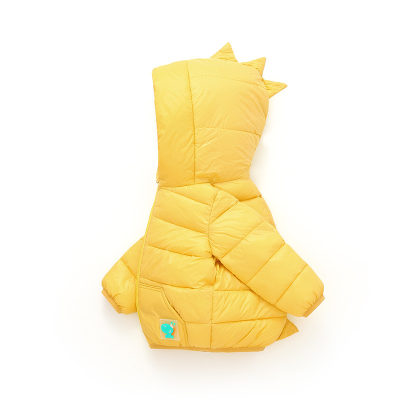 Amarillo brillante (abrigo de dinosaurio acolchado de algodón con etiqueta)