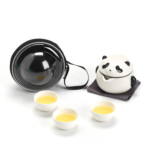 Hand-painted Internet celebrity Panda Kung Fu tea travel tea set gift set teapot to send customer gift box business souvenir