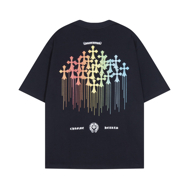 Chrome Heart 24 nuevo Crocodile de verano de moda europea y americana camiseta de manga corta para hombres y mujeres