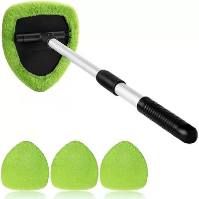 of Car Windshield Cleaning and, Car cleaning tools - 1-set-five-sided-board-retractable-pole-4-green-cloth-covers
