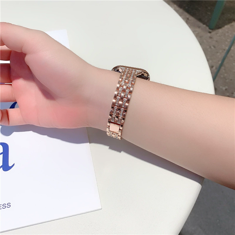 Подходит для iWatch 7/6/5/4/3/2, модель Five-Zhuzhu, инкрустированный металлический корпус, алмазная обработка, совместимо с Apple SE