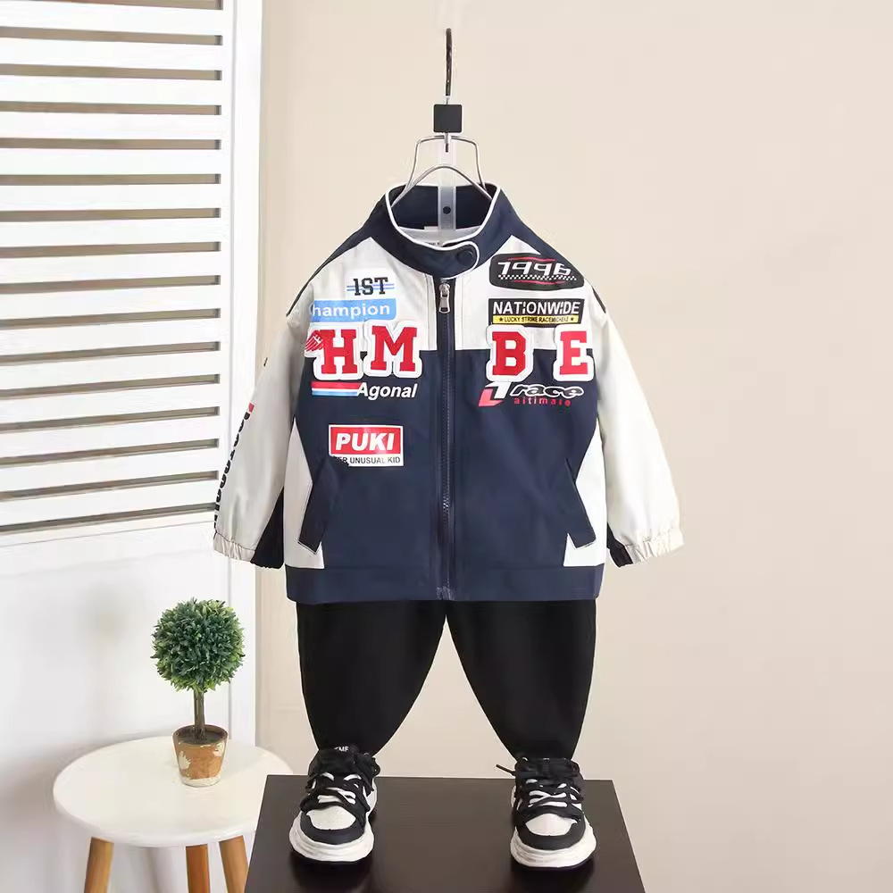 6248 Ropa de otoño para niños Chaqueta de motocicleta de moda 2025 Nuevo bebé Niños Primavera y otoño Chaqueta coreana Top