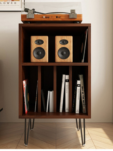 Vinyl Record Cabinet Solid Wood Amplifier Cabinet Audio Cabinet Magazine Cabinet Walnut Sofa Side Cabinet Corner Cabinet Storage Rack