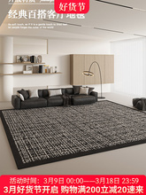 地毯客廳輕奢高級2025新款可擦免洗黑色小香風防水卧室沙發地墊