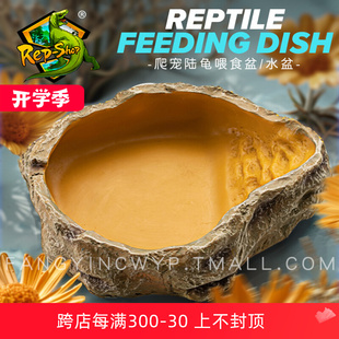 Reptile Tortoise Horned Frog Shougong Lizard Snake Water Basin Food Basin Climbing Pet Imitation Rock Step Bath Basin Drinking Water Feeding Bowl
