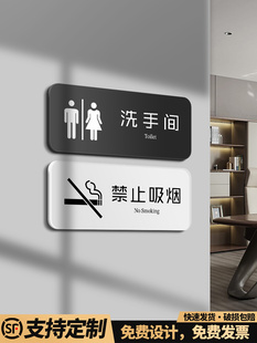 Restroom Signs for Men and Women, Beware of Bumping into Each Other, Beware of Slippery Floors, No Smoking Warning Signs, Acrylic Water Saving