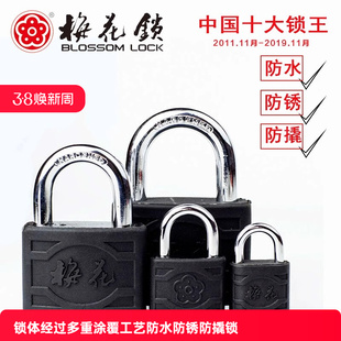 Plum Blossom Lock Single Cast Lock Waterproof Anti-Rust Lock Anti-Theft Padlock Car Door Warehouse Rubber Iron Padlock