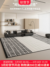 地毯客廳2025新款高級輕奢免洗可擦地墊黑色系小香風防水家用地毯