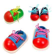 系鞋带教具教材小孩子幼儿园梭利系鞋带拼板串线穿鞋材料忙碌板