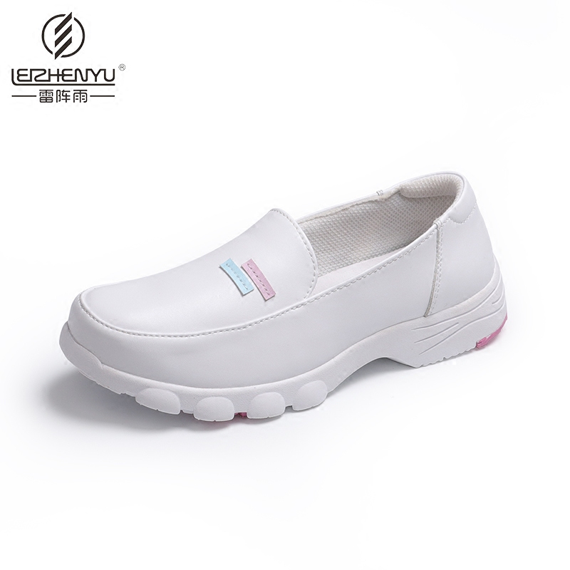 Thunderstorm New Japanese Nurses' Shoes Spring White White Women's Single-layer Shoes Flat Leather Pregnant Women's Shoes Ultra Light