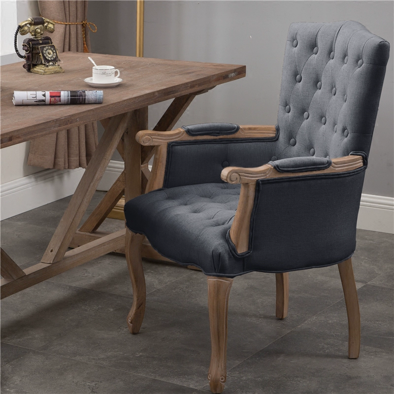 Американский стул для учебы из цельного дерева, ретро, ​​старый европейский стиль, одиночный обеденный стул, кафе, компьютерный подлокотник для отдыха Yifansi