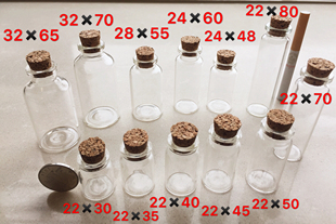 Vial Glass Empty Bottle 3/5/7/30/10ml Experimental Chemical Reagent Sample Packaging Cork Transparent Wishing Bottle