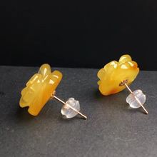 天然波罗的海琥珀蜜蜡小玫瑰花吊坠DIY手链项坠耳钉手工饰品配件