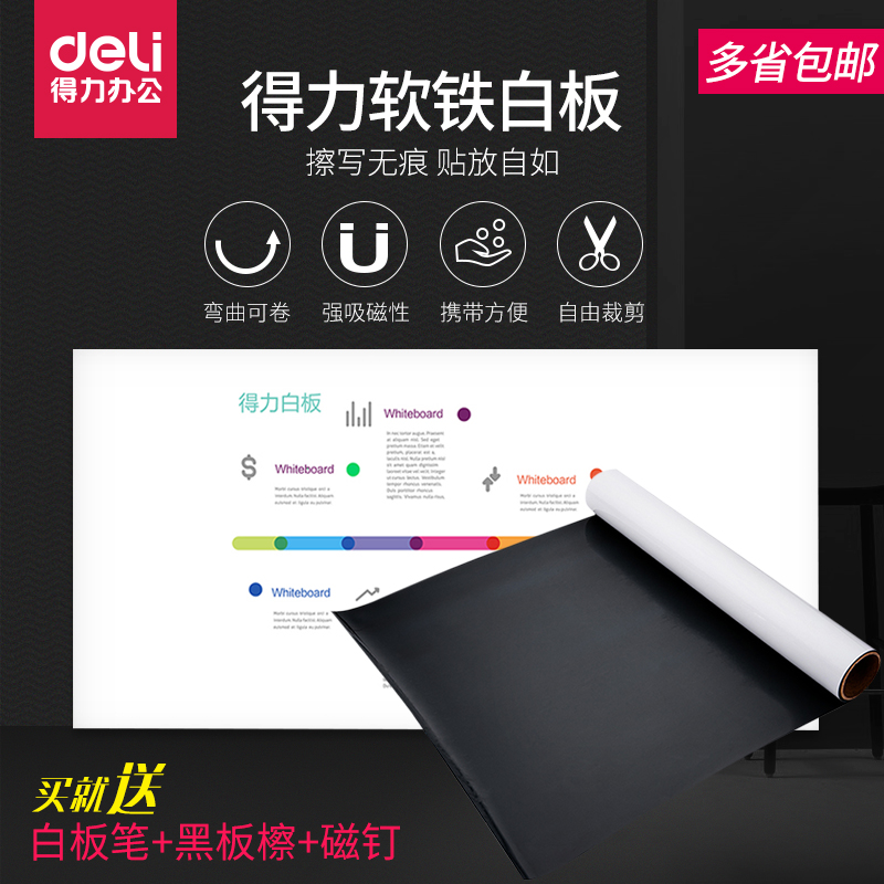 Magnetic erasable self-adhesive adhesive board on wall