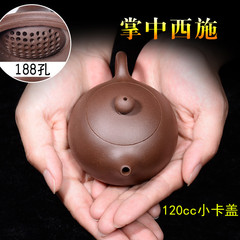 A5L宜興紫砂壺底槽清純手工120毫升迷你小容量西施功夫茶紫泥手繪