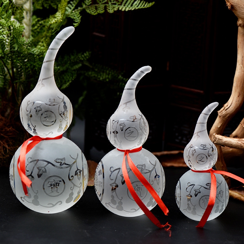 Big small size White Crystal Gourd Ornaments Mascot Nafu Door to Door Home Living Room Entrance Decorations
