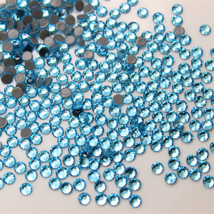 Imitation Austrian Diamond Hot Drilling DIY Accessories Rhinestone Clothes Sticker Drill Nail Drill Flat Bottom Lake Blue Dress Drill
