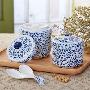Bone China Ceramic Stew Pot for Water-proof Stew Bird's Nest Shark's Fin and Chinese Snow Clam Tinkle Double Lid Binaural Soup Pot Stew Pot Soup Pot with Ao