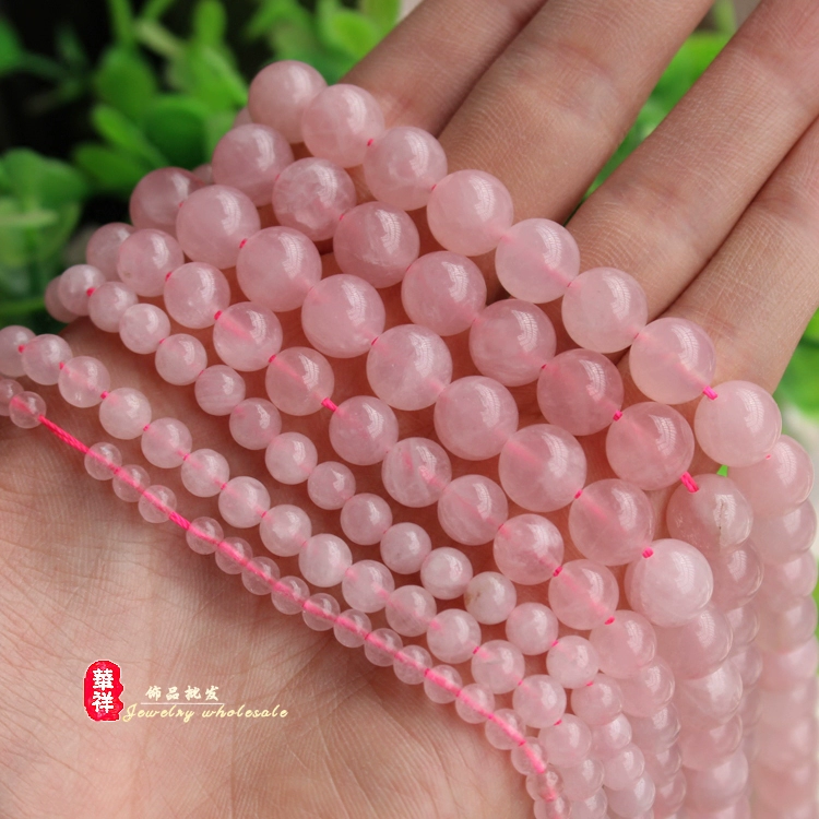 Натуральные розовые кристаллы гибискуса, круглые бусины 4-14 мм, свободные бусины, аксессуары для ручного изготовления бисера, материал, полуфабрикаты