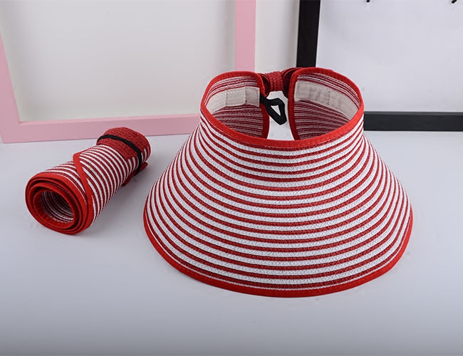 Summer Hat Children's Sunshade Hat Sunscreen Beach Hat Portable Outdoor Sun Hat Large Rim Foldable Empty Top Straw Hat