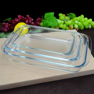 Microwave oven plate glass plate rectangular transparent baking plate oven glass tray household fish dish chassis