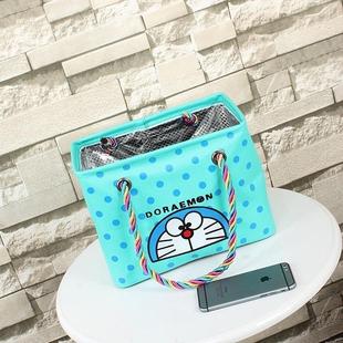 7M Doraemon Bath Basket Waterproof Wash Bag Thickened Leaky Foldable Bath Bags Bath Basket for Men and Women Swimming Storage