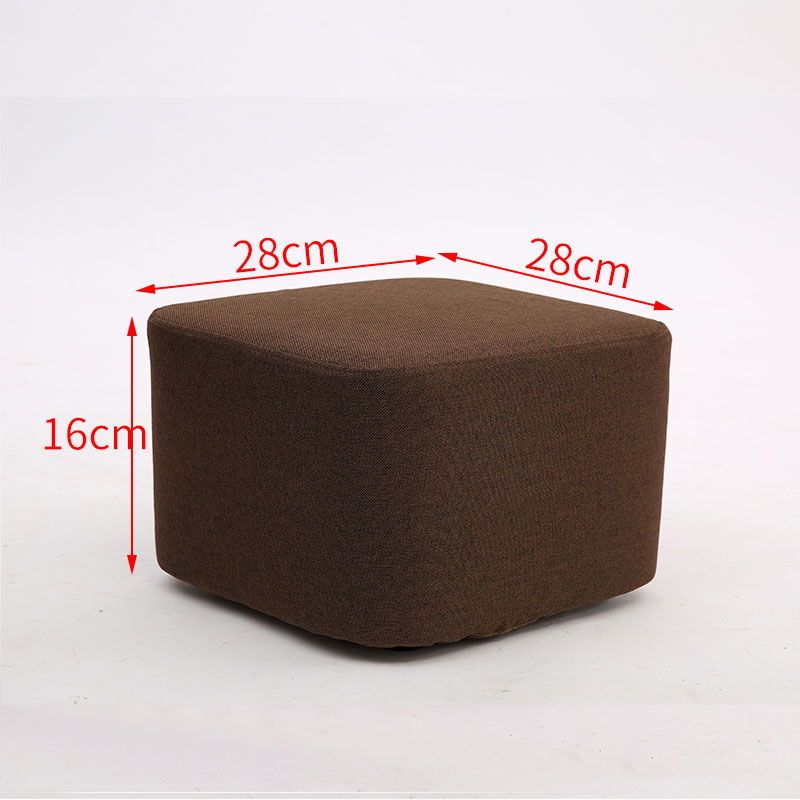 Taburete de tela de madera maciza para cambiar zapatos Taburete de moda Taburete de sofá creativo Taburete de mesa de centro Taburete redondo Taburete de banco pequeño para el hogar