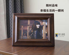 MJ43【簡凡】復古美式7/8寸木質相框擺台實木掛牆定 制洗照片做成