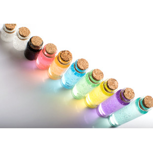 Small Cork Test Tube Glass Bottle Mini Drift Wishing Bottle Aluminum Lid Wall Decoration Ornaments Sand Painting Sand Bottle
