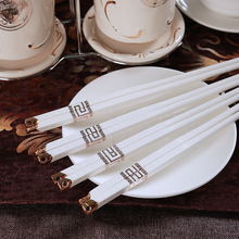 欧式陶瓷筷子家用骨瓷筷子10双套装酒店高档餐具易清洗防滑不发霉