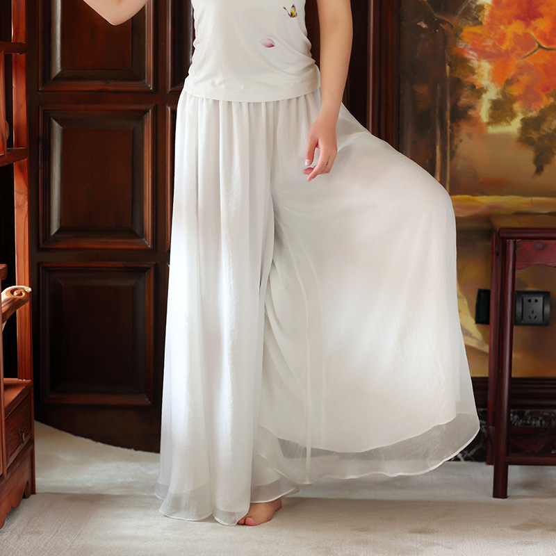 Buddha Xiaoyuan's New Summer Product, Artistic Yoga Pants, Wide-leg Pants, Casual Pants, Women's Pants, Skirt, Zen Style, Loose and Thin Style