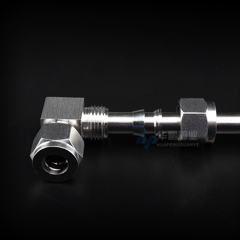 304 / 316 acero inoxidable manguito codo medio doble fijación instrumento tubo de suministro de gas de cobre 90 grados diámetro de variación ángulo recto doblado