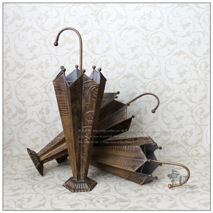American Nostalgic Iron Umbrella Stand Umbrella Bucket Creative Handmade Iron Flower Bucket Store Decoration Decorative Rain Gear Storage Rack