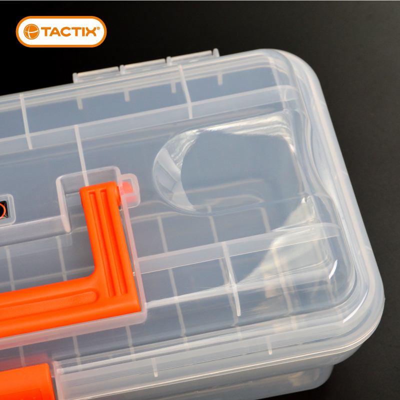 12 pulgadas caja de herramientas de plástico transparente de pesca doméstica multifuncional juguetes de arte pintura caja de almacenamiento