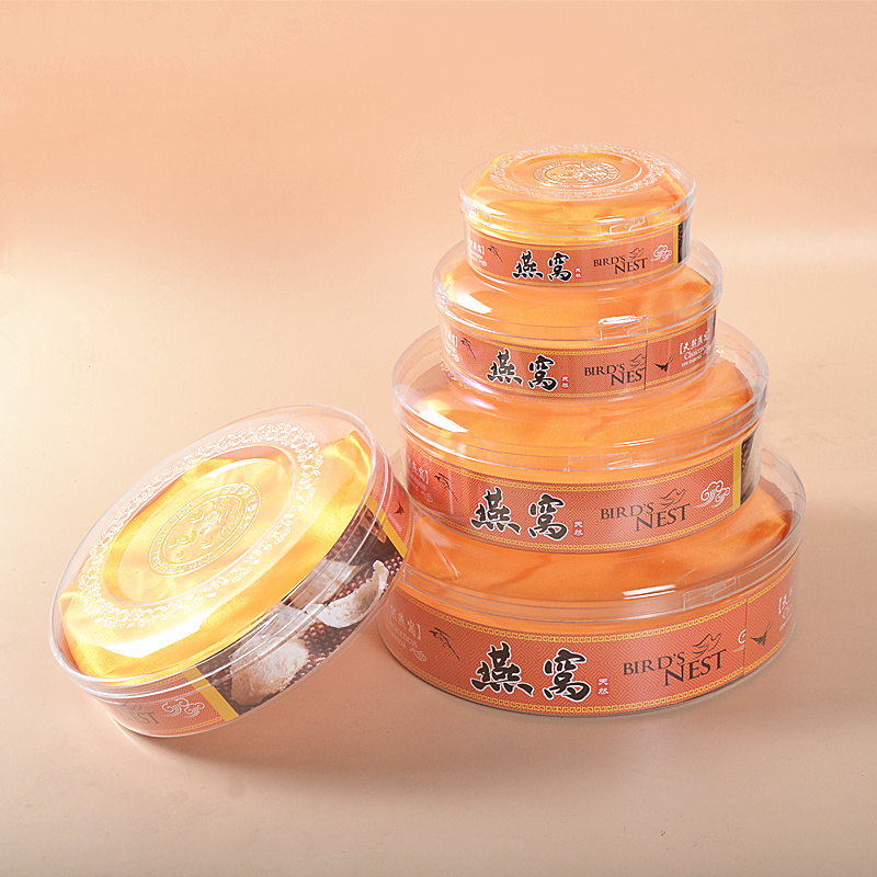 Caja completa de nido de pájaros Caja interna de plástico Caja de regalo de nido de pájaros Caja redonda transparente Caja de forro de nido de pájaros