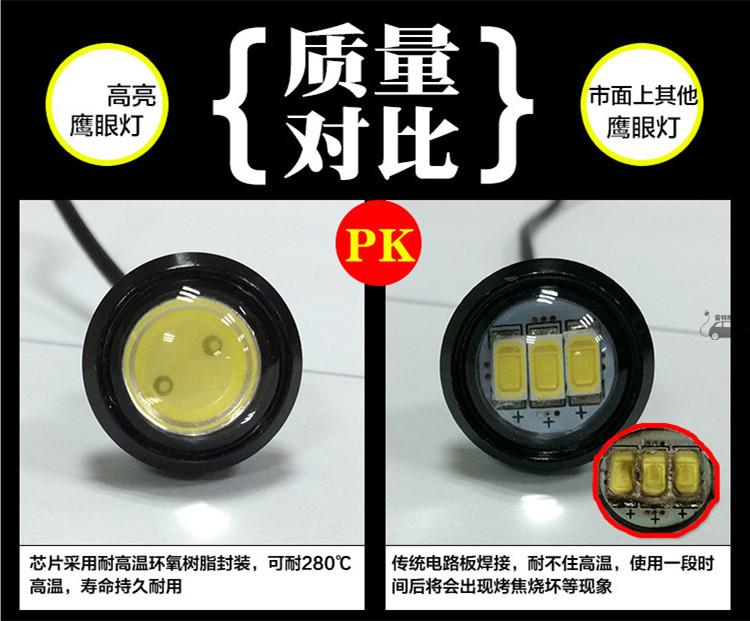 Car Super Bright Eagle Eye Daytime Running Light Ultra-Thin Single Layer Invisible Led Light Reversing Light Fog Light Waterproof Decorative Light Wholesale
