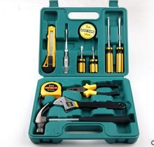 促销工具12件套礼品工具箱 家用工具盒家庭工具套装组合工具包邮