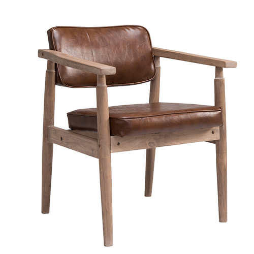 YA8O实木复古简约靠背椅家用欧式扶手咖啡餐厅餐椅书房休闲椅子民