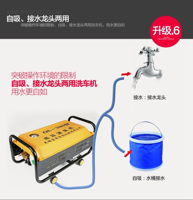 Portable car washer high pressure 220v car brush water pump artifact washer water gun household tools black cat car washer