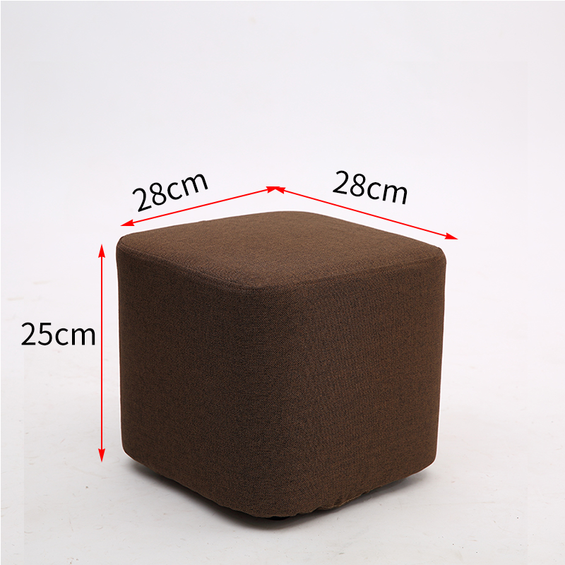 Taburete de tela de madera maciza para cambiar zapatos Taburete de moda Taburete de sofá creativo Taburete de mesa de centro Taburete redondo Taburete de banco pequeño para el hogar