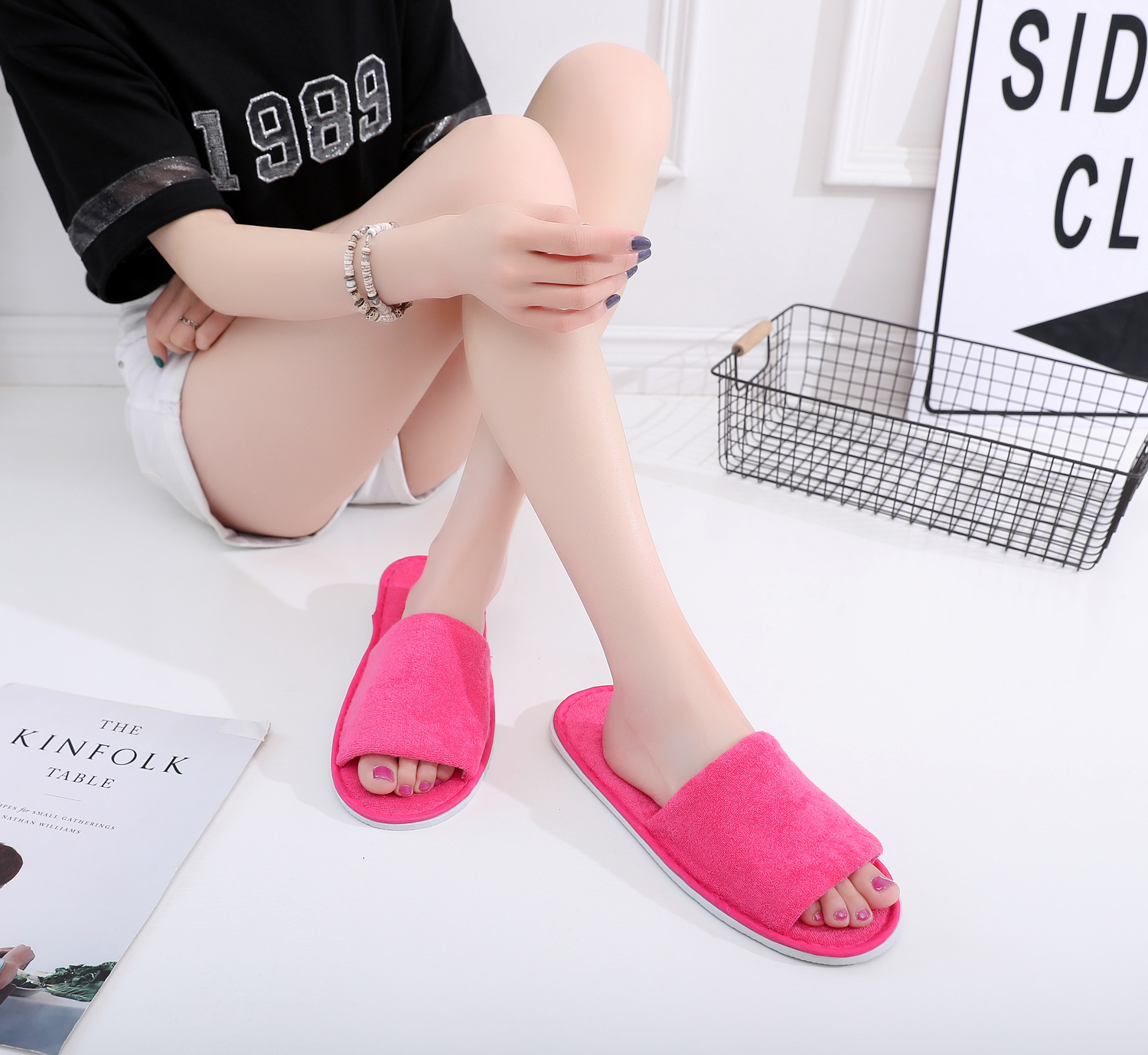 10 pares de pantuflas desechables, pantuflas de hospitalidad, casa de familia, hotel, viaje, hombres y mujeres portátiles, suela gruesa, primavera y verano