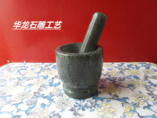 Natural Bluestone Stone Mortar Household Kitchen Pestle to Pound Chili Glutinous Rice Cake Bowl Free Shipping Wangzhi