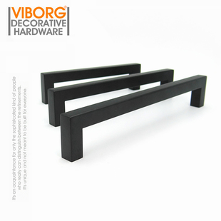 VIBORG Black 304 Stainless Steel Cabinet Drawer Handle American Style Wardrobe Door Lengthen Handle Modern Simple