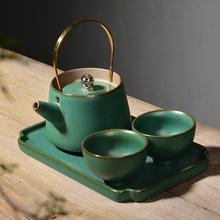 日式粗陶茶具套装整套旅行便携功夫茶具一壶两杯陶瓷茶盘茶杯茶壶