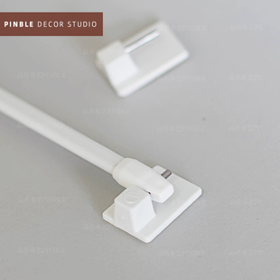 Ultra-fine flat rod stick hook type telescopic rod easy to remove and wash window screen rod coffee curtain rod half curtain rod stretch yarn rod fine stick rod