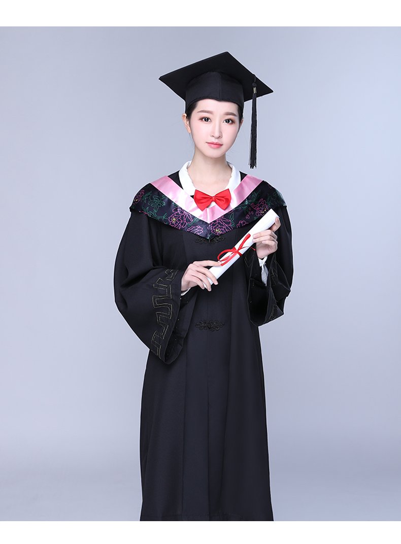学士服毕业礼服学位服大学生本科毕业礼服女粉色文科理科工松之禾-阿里巴巴